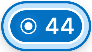 A blue cluster badge with a target icon, representing moving assets